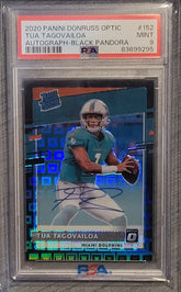 2020 PANINI DONRUSS OPTIC FOOTBALL TUA TAGOVAILOA AUTOGRAPH-BLACK PANDORA #152 MINT 9
