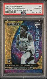 2020 PANINI FLUX ANTHONY EDWARDS TITAN ROOKIES GOLD SCOPE #/10 PSA 10