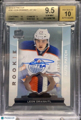 LEON DRAISAITL 2014-15 UD THE CUP  ROOKIE AUTO /249 BGS 9.5/10 RARE 4 CLR PATCH