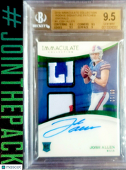 JOSH ALLEN 2018 IMMACULATE ACETATE #/12 ROOKIE AUTO PATCH BGS 9.5 GEM EMERALD BI