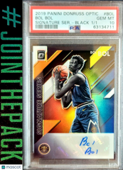 BOL BOL 2019-20 PANINI OPTIC BLACK PRIZM ROOKIE RC AUTO #1/1 PSA 10 AUTOGRAPH 🔥