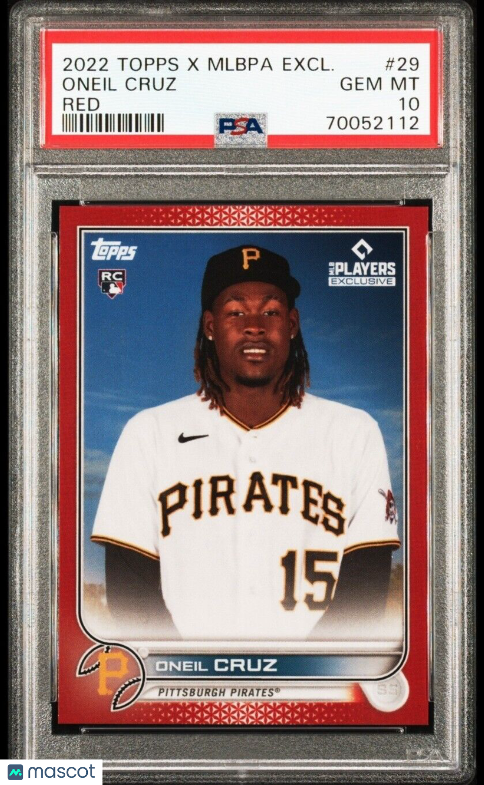 ONEIL CRUZ 2022 TOPPS x MLBPA EXCLUSIVE ROOKIE SP RED #/10 GEM PSA 10 Pop 1 🔥