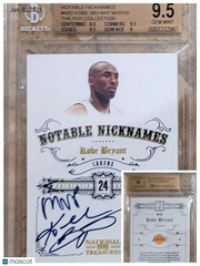 KOBE BRYANT 2012 NATIONAL TREASURES NOTABLE NICKNAMES AUTO #/35 AUTOGRAPH BGS 9.