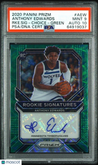 ANTHONY EDWARDS 2020 PANINI PRIZM #5/8 1/1 JSY# GREEN SCOPE ROOKIE AUTO PSA 9 🔥