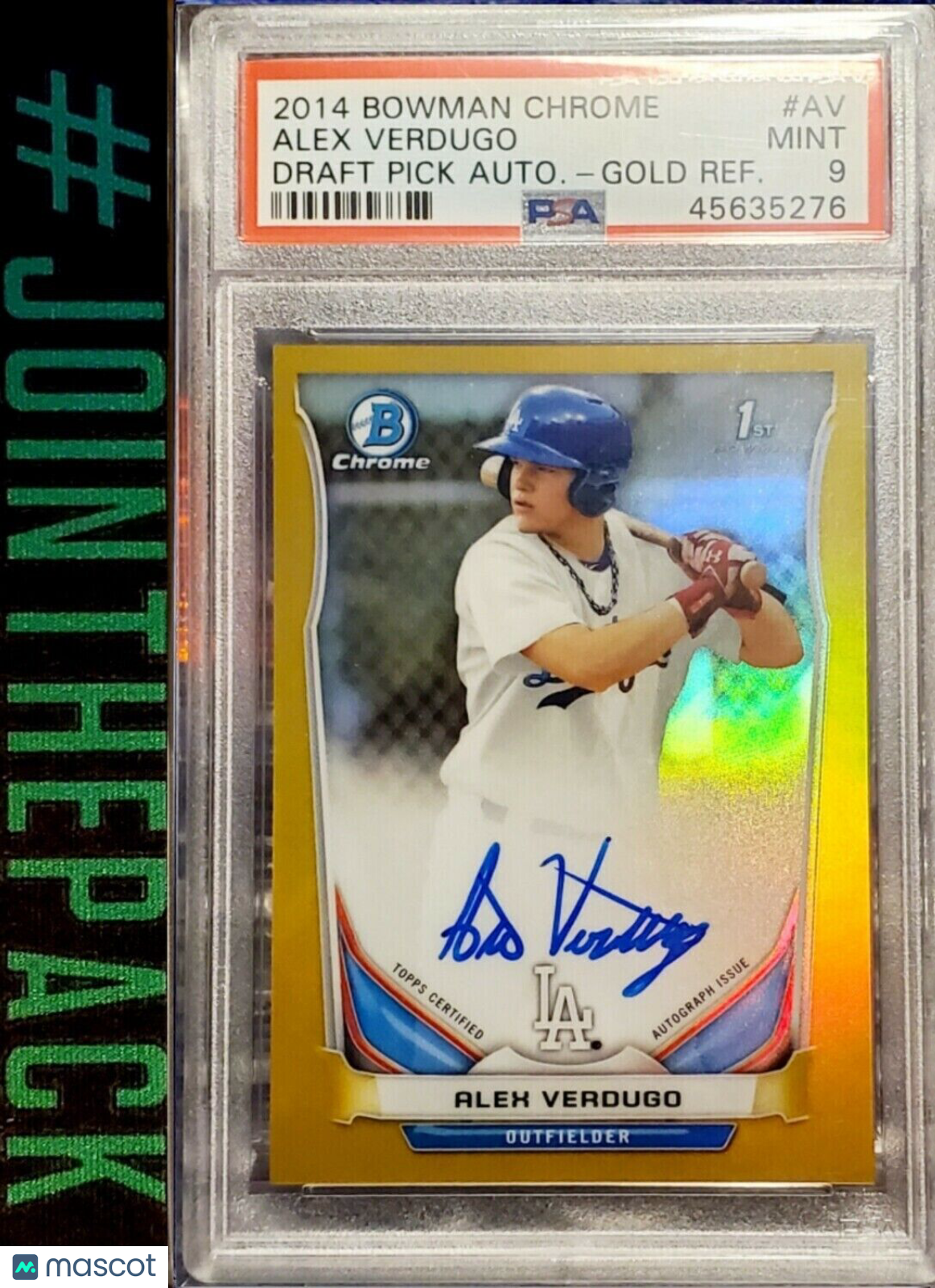 ALEX VERDUGO 2014 BOWMAN CHROME GOLD REFRACTOR ROOKIE AUTOGRAPH /50 PSA 9 AUTO R