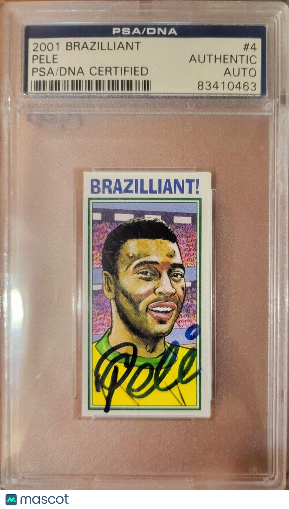 Pele 2001 PHILIP NEILL BRAZILIANT #4 ON CARD AUTOGRAPH PSA DNA AUTO BRAZIL RARE