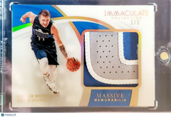 LUKA DONCIC 2018-19 IMMACULATE MASSIVE MEMORABILIA JUMBO LOGO PATCH ROOKIE #1/5