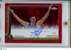 2025-26 Topps Chrome Nikola Jokić Red Refractor Auto 5/5 Denver Nuggets