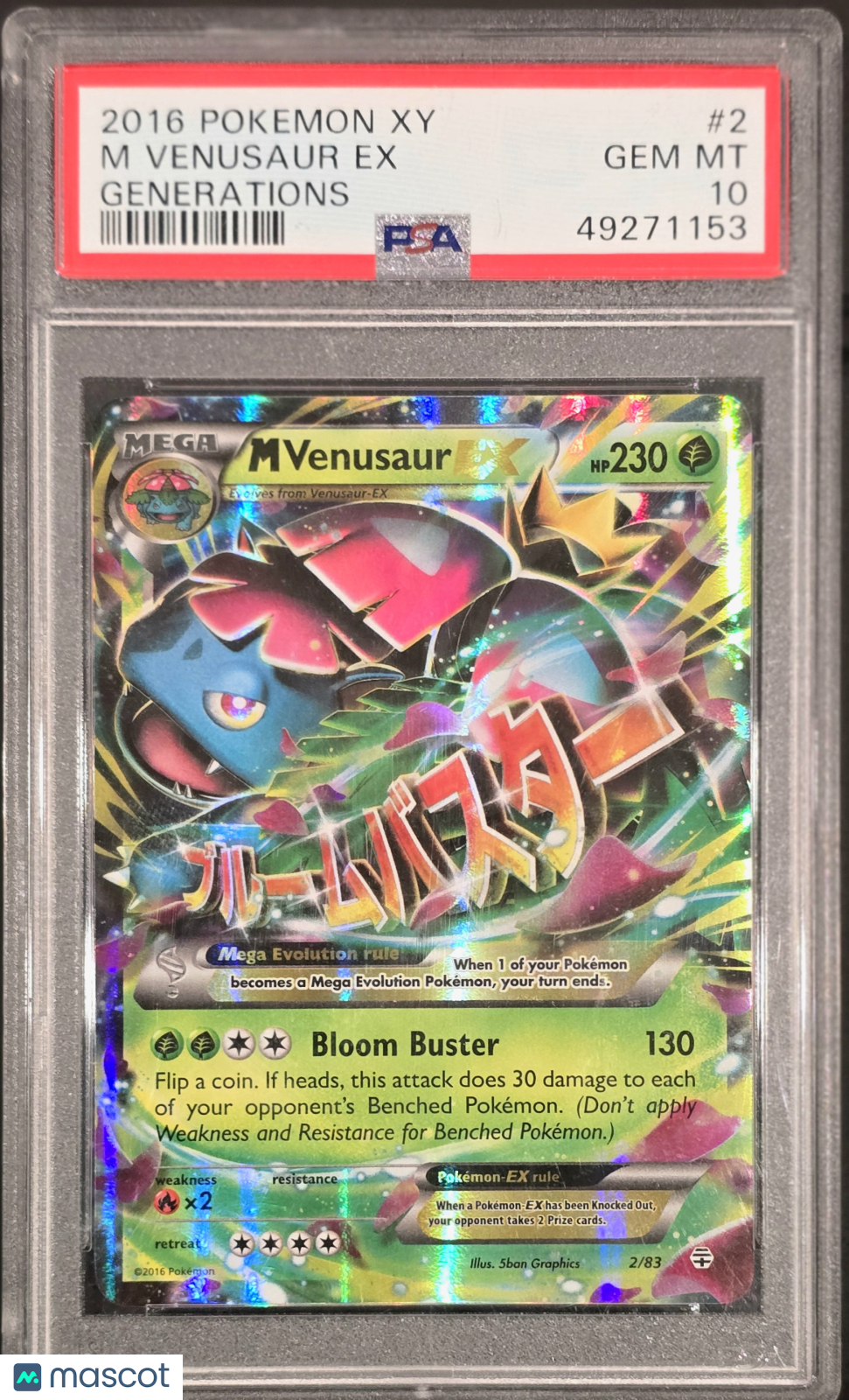 2016 Pokemon Xy Generations M Venusaur EX Generations PSA 10 #2 Gem Mint Rare