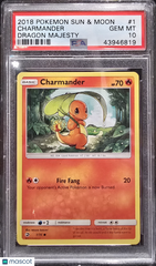 2018 Pokemon Sun & Moon Dragon Majesty Charmander PSA 10 #1 Gem Mint Pop 16
