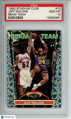 1992-93 Stadium Club Jeff Malone #10 Beam Team PSA 10 Gem Utah Jazz
