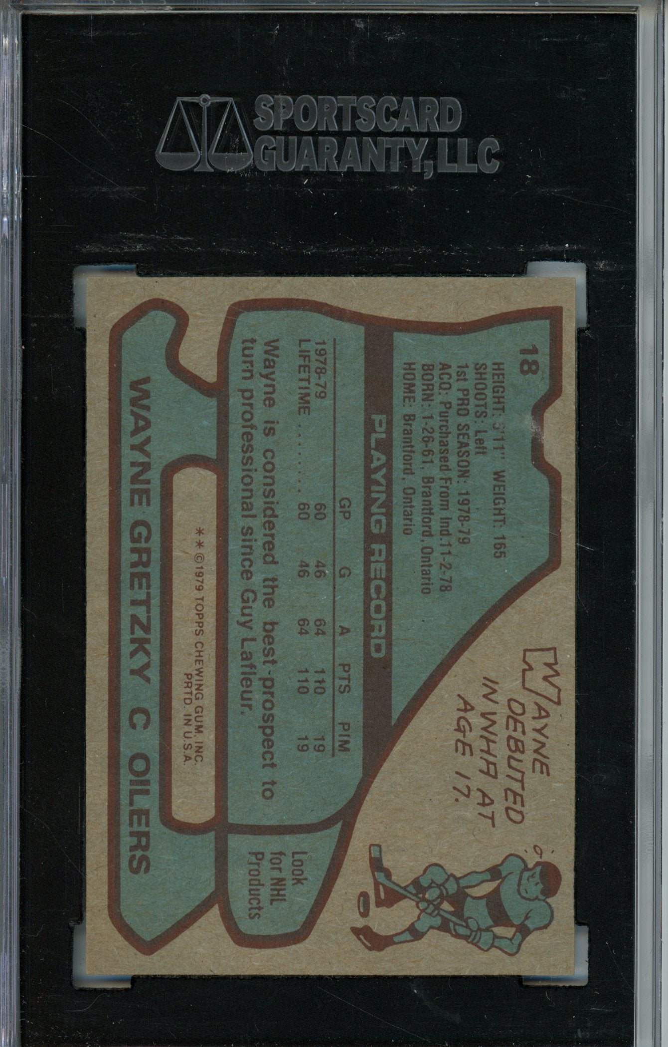 1979-80 Topps Wayne Gretzky #18 Rookie RC SGC 7.5 NM+ Oilers HOF