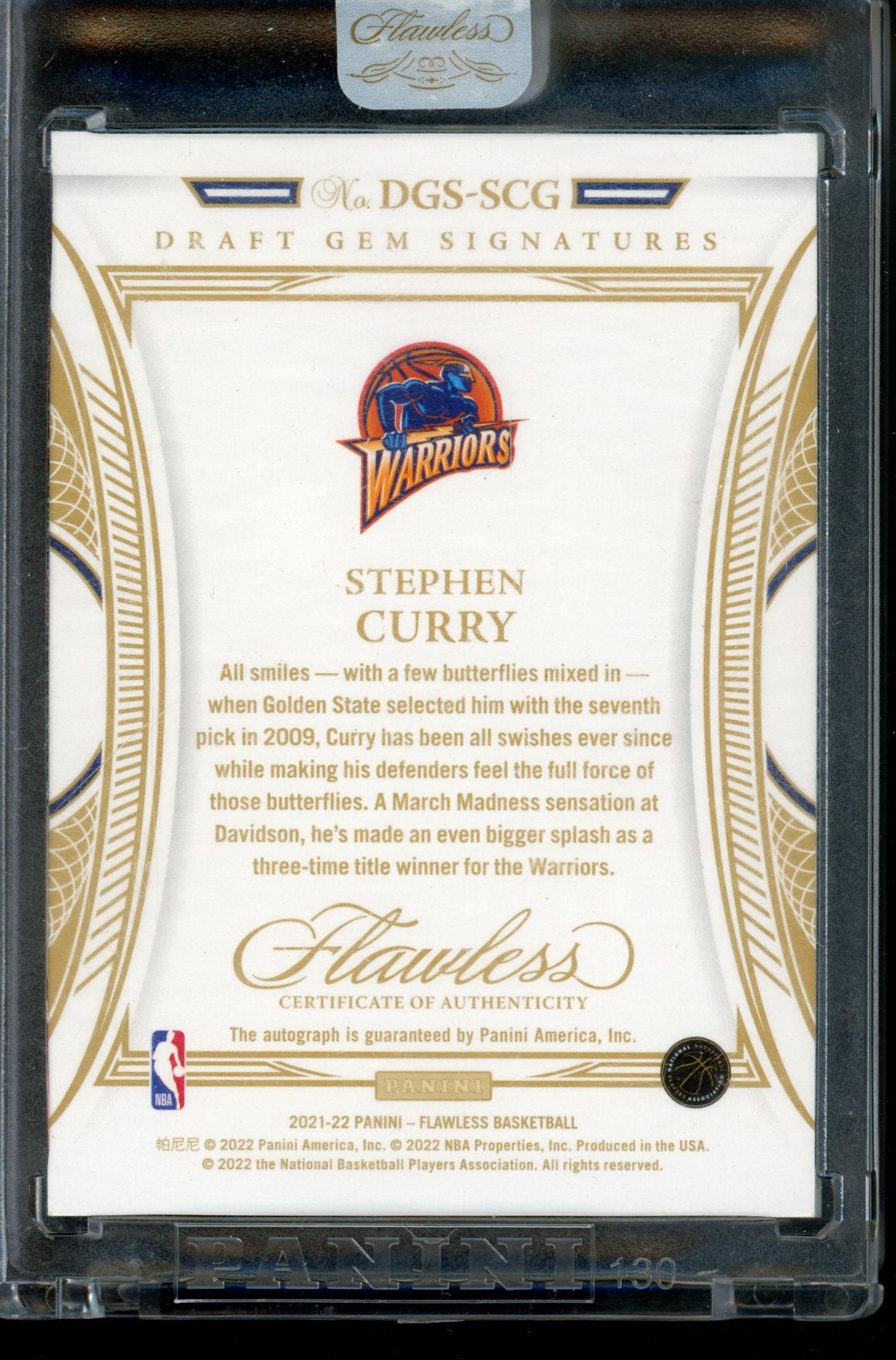 2020 Flawless Draft Gem Stephen Curry Autograph Auto Emerald #2/5 Sealed