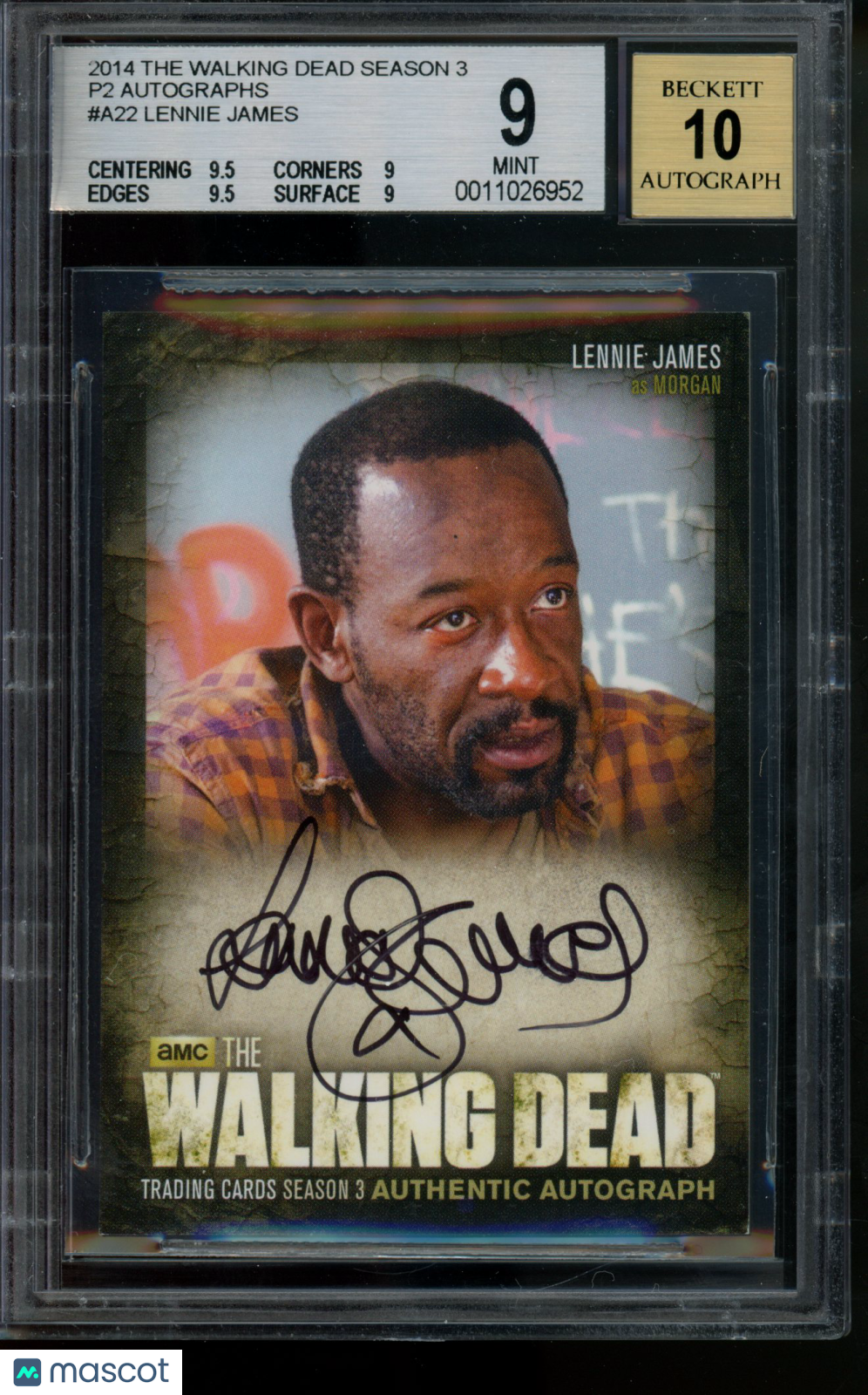 2014 Cryptozoic The Walking Dead S3 Autographs Lennie James Auto #A22 BGS 9/10