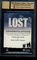 2010 Lost Archives Autograph Yunjin Kim Sun-Hwa Kwon Limited Auto BGS 9.5