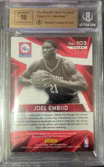 JOEL EMBIID 2014 SPECTRA ROOKIE PATCH AUTO #/25 AUTO ORANGE PRIZM BGS 9.5/10