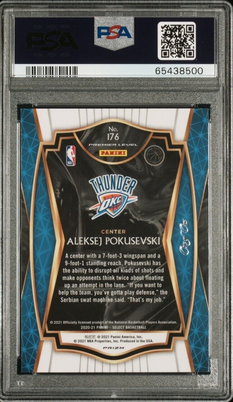 ALEKSEJ POKUSEVSKI 2020 SELECT ROOKIE BLACK PRIZM #1/1 DISCO SSP RC PSA 10 OKC ⚡