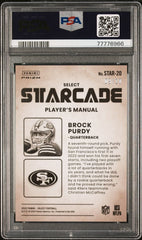BROCK PURDY 2022 PANINI SELECT STARCADE RC 49ers ROOKIE GOLD PRIZM #/10 PSA 10