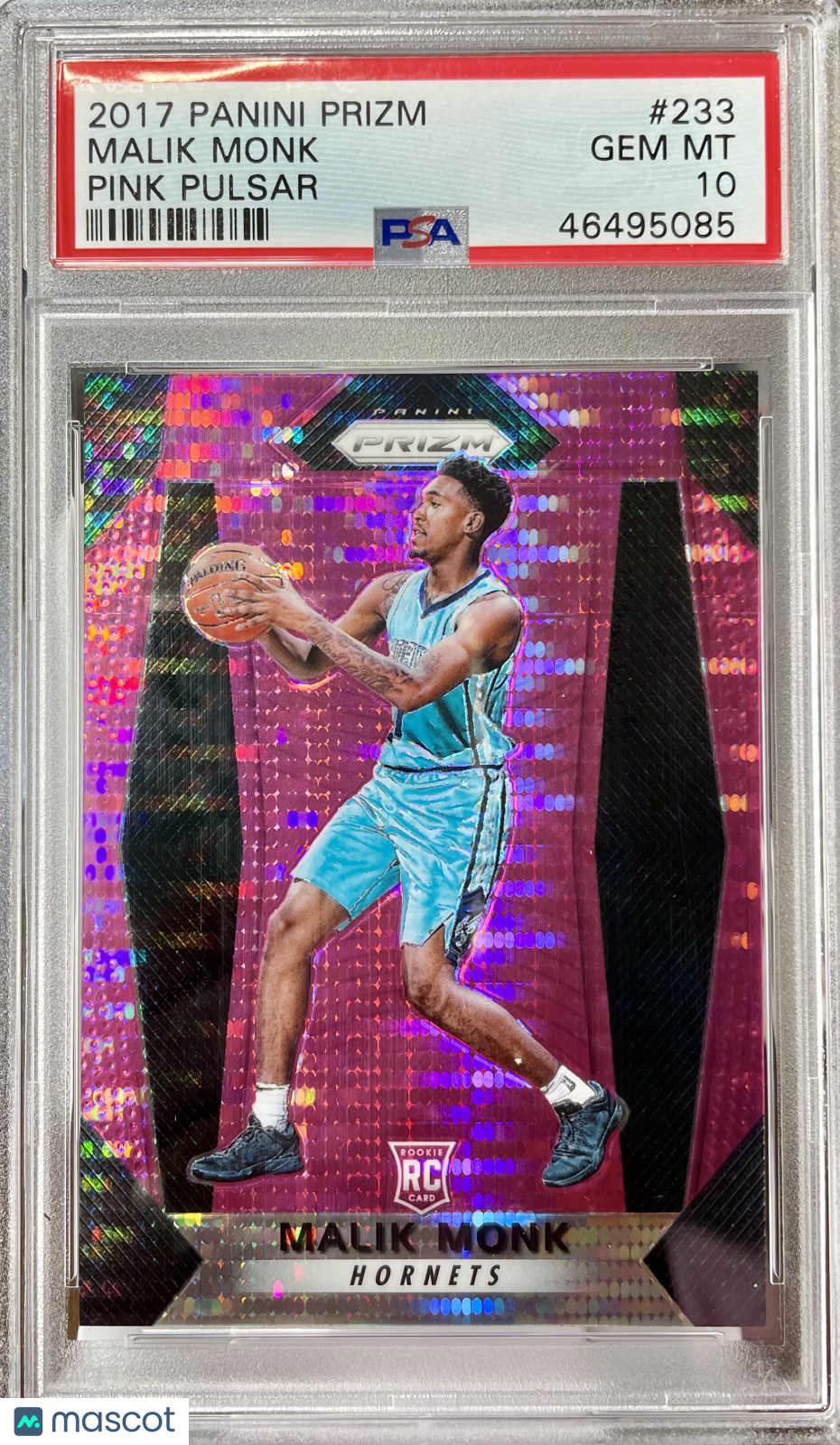 2017 Panini Prizm Malik Monk #233 Rookie PSA 10 Pink Pulsar #/43 Kings RC