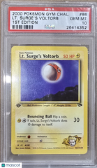2000 Pokemon Gym Challenge LT. Surge's Voltorb Gem Mint 1st Edition PSA 10 #86