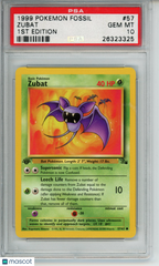 1999 Pokémon Fossil Zubat 1st Edition 57/62 PSA 10 Gem Mint