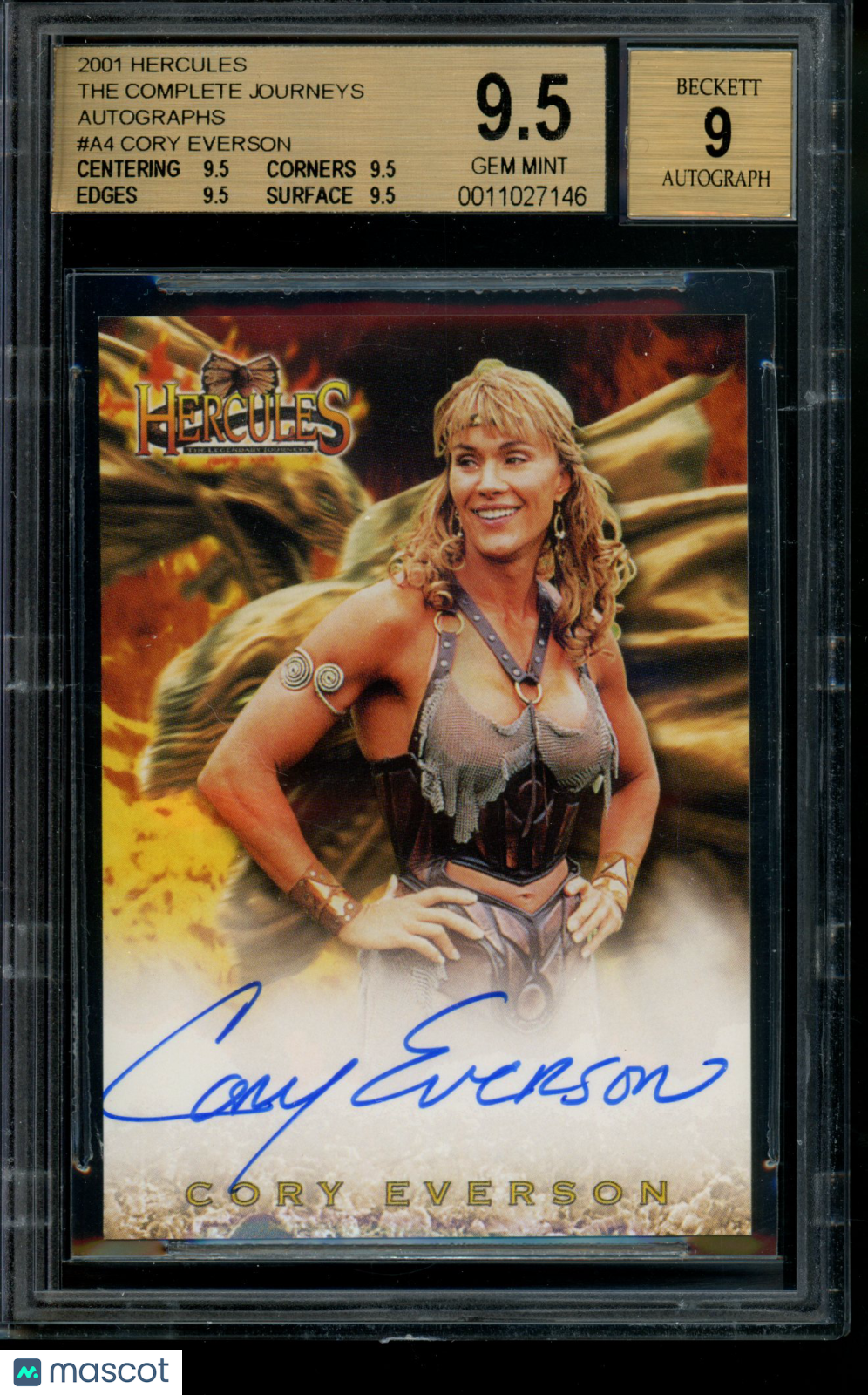 2001 Hercules Complete Journeys Autograph Cory Everson Limited Auto BGS 9.5