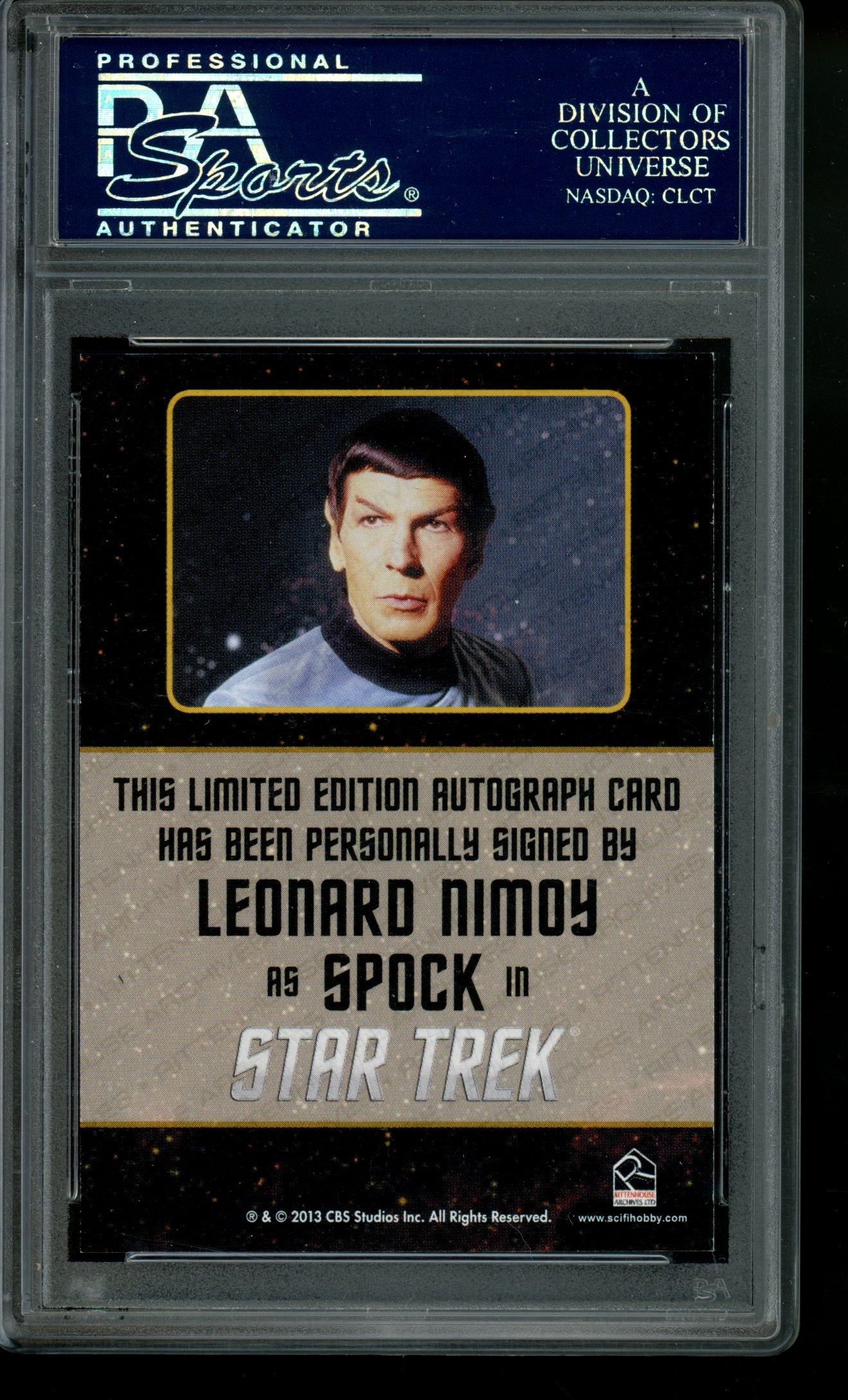 2014 Star Trek Portfolio Prints Leonard Nimoy Spok LE Autograph PSA 10 Auto