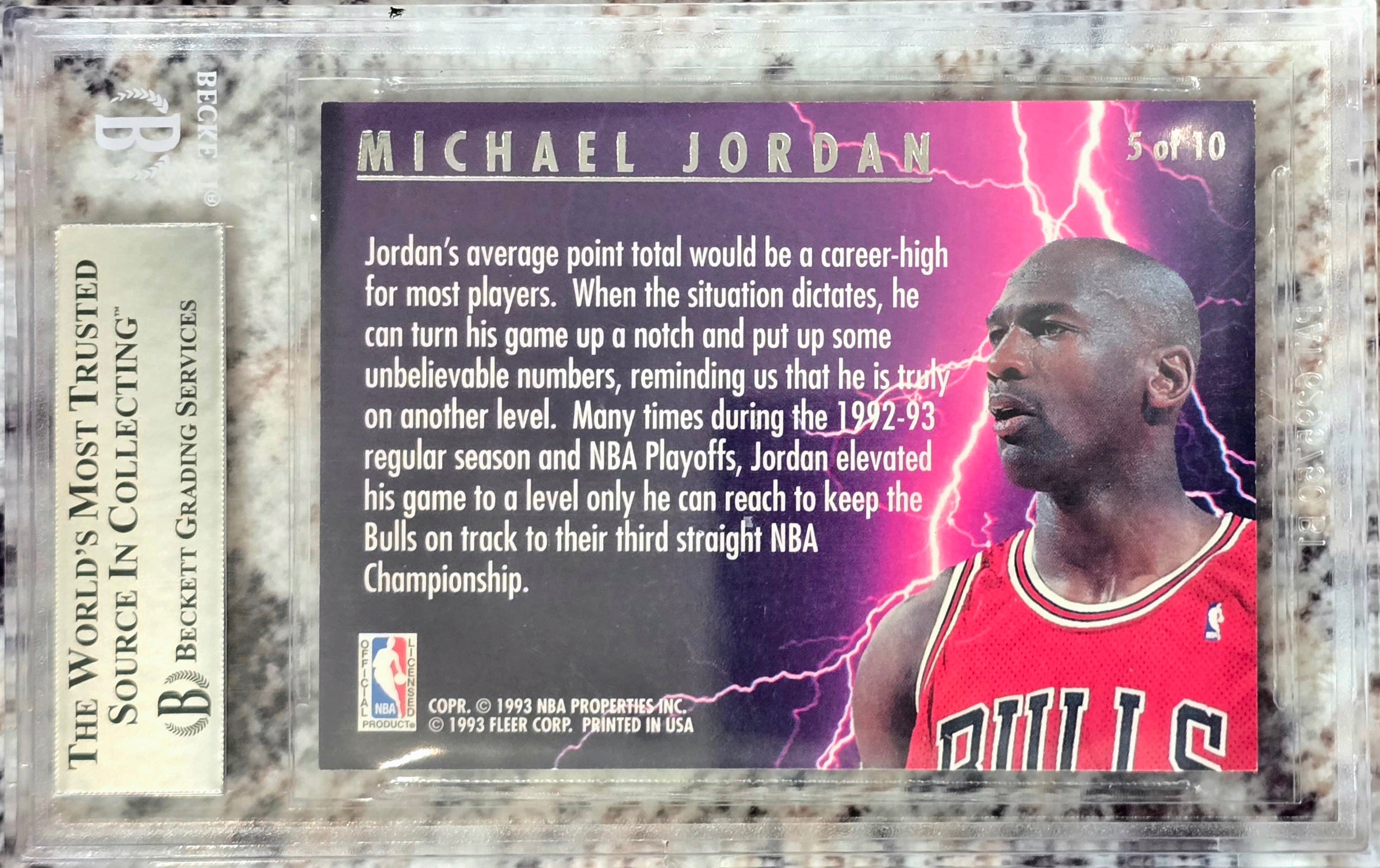1993 Ultra Scoring Kings Michael Jordan #5 Insert BGS 8.5 Nr-Mt Chicago Bulls