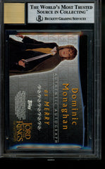 2002 Lord of the Rings Two Towers Autograph Dominic Monaghan Merry BGS 9 Auto