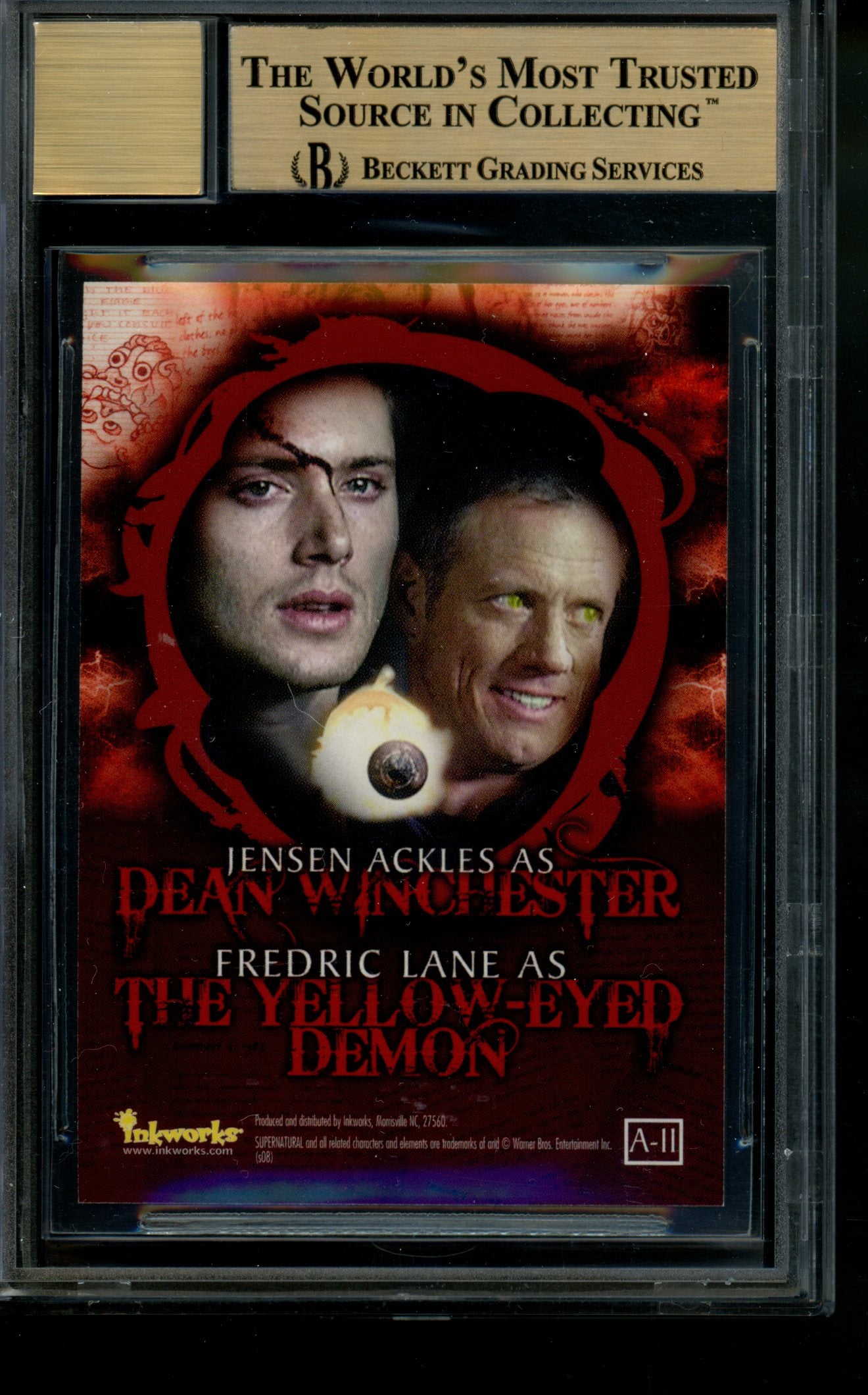 2008 Supernatural Autograph Fredric Lane Jensen Ackles Dual Auto BGS 9.5