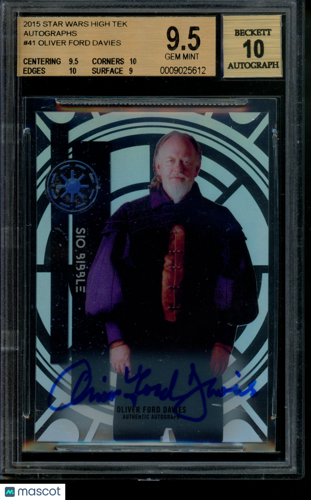 2015 Star Wars High Tek Autograph Oliver Ford Davies Sio Bibble Auto BGS 9.5/10