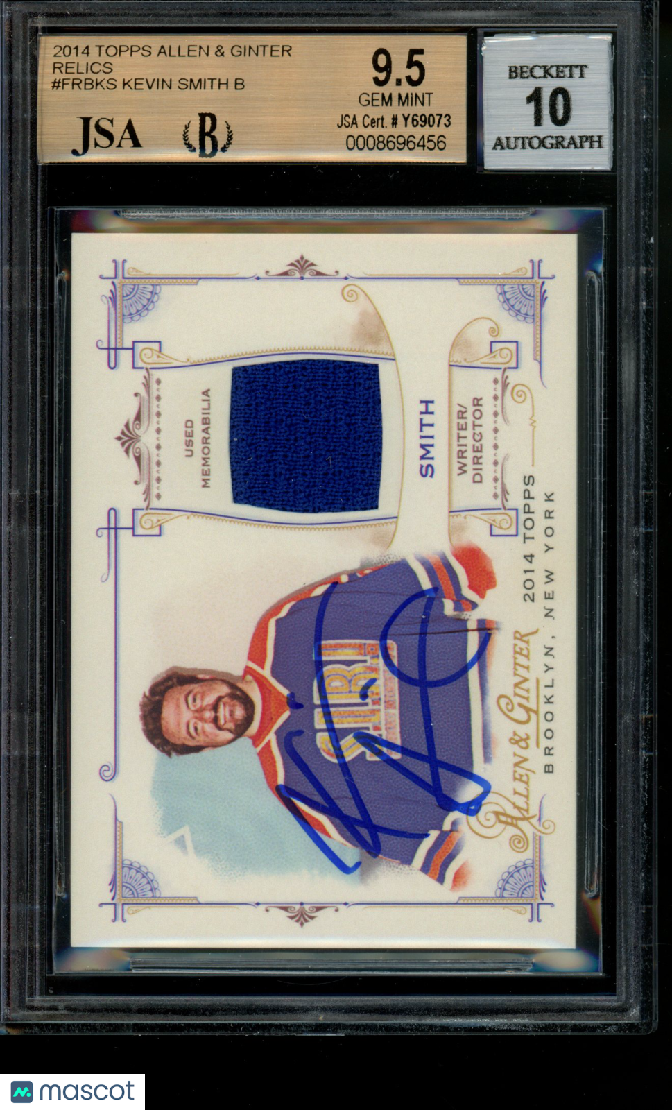 2014 Topps Allen & Ginter Relics B Kevin Smith Autograph Patch BGS 9.5/10 Auto