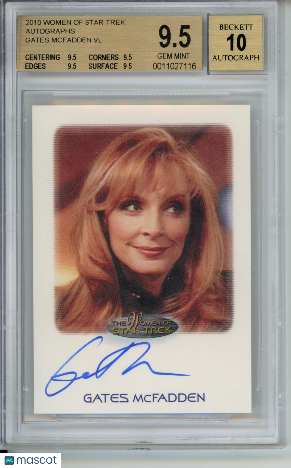 2010 Women of Star Trek Autograph Gates McFadden Very Limited Auto BGS 9.5/10
