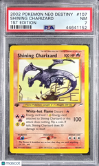 2002 Pokemon Neo Destiny Shining Charizard 1st Edition PSA 7 NM #107