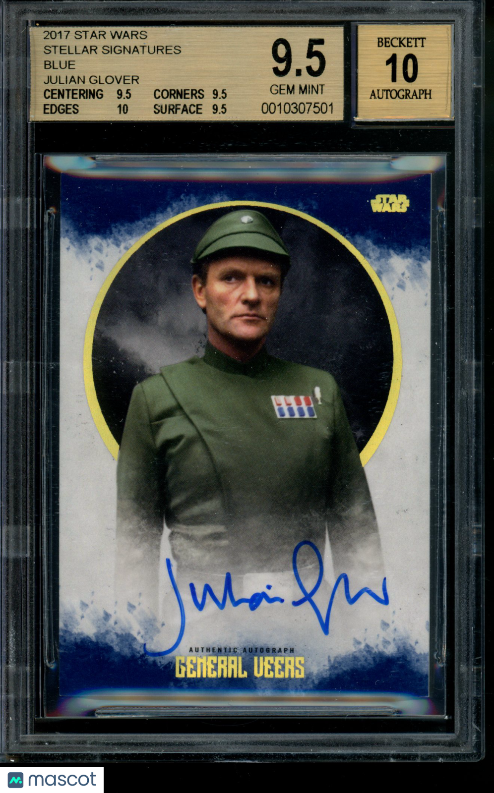 2017 Star Wars Stellar Signatures Blue Julian Glover Veers Auto /25 BGS 9.5/10