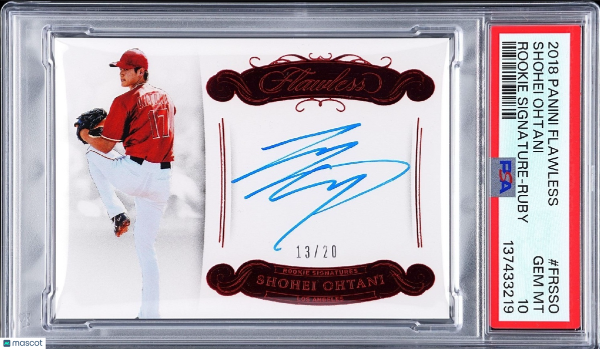 2018 Panini Flawless Rookie Signatures Shohei Ohtani Auto Ruby 13/20 PSA 10 POP3