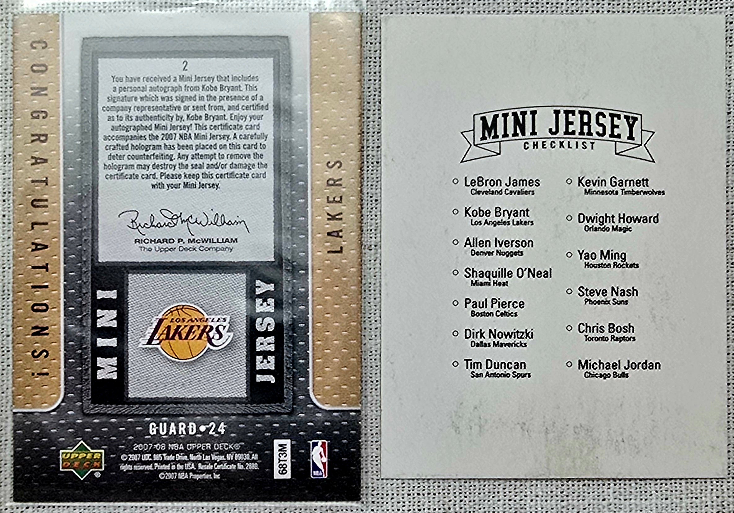 2007 &Upper Deck Mini Jersey Signed Jersey Autograph PSA Authentic Auto