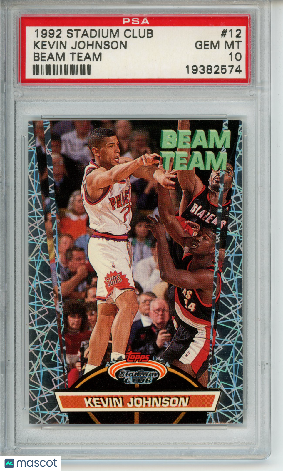 1992-93 Stadium Club Kevin Johnson #12 Beam Team PSA 10 Gem Phoenix Suns HOF