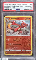 2019 Pokemon Sun & Moon Hidden Fates Charmeleon -Reverse Foil PSA 10 #8