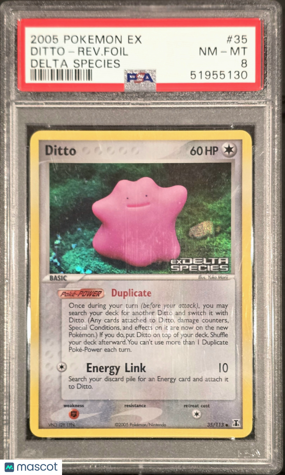 2005 Pokemon EX Delta Species Ditto-Reverse Rev Foil Reverse Foil PSA 8 #35