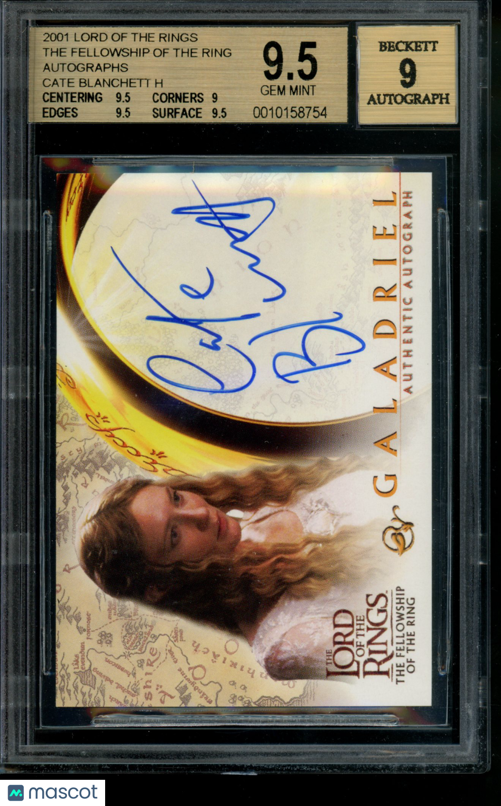 2001 LOTR Fellowship of the Ring Autograph Cate Blanchett Galadriel Auto BGS 9.5