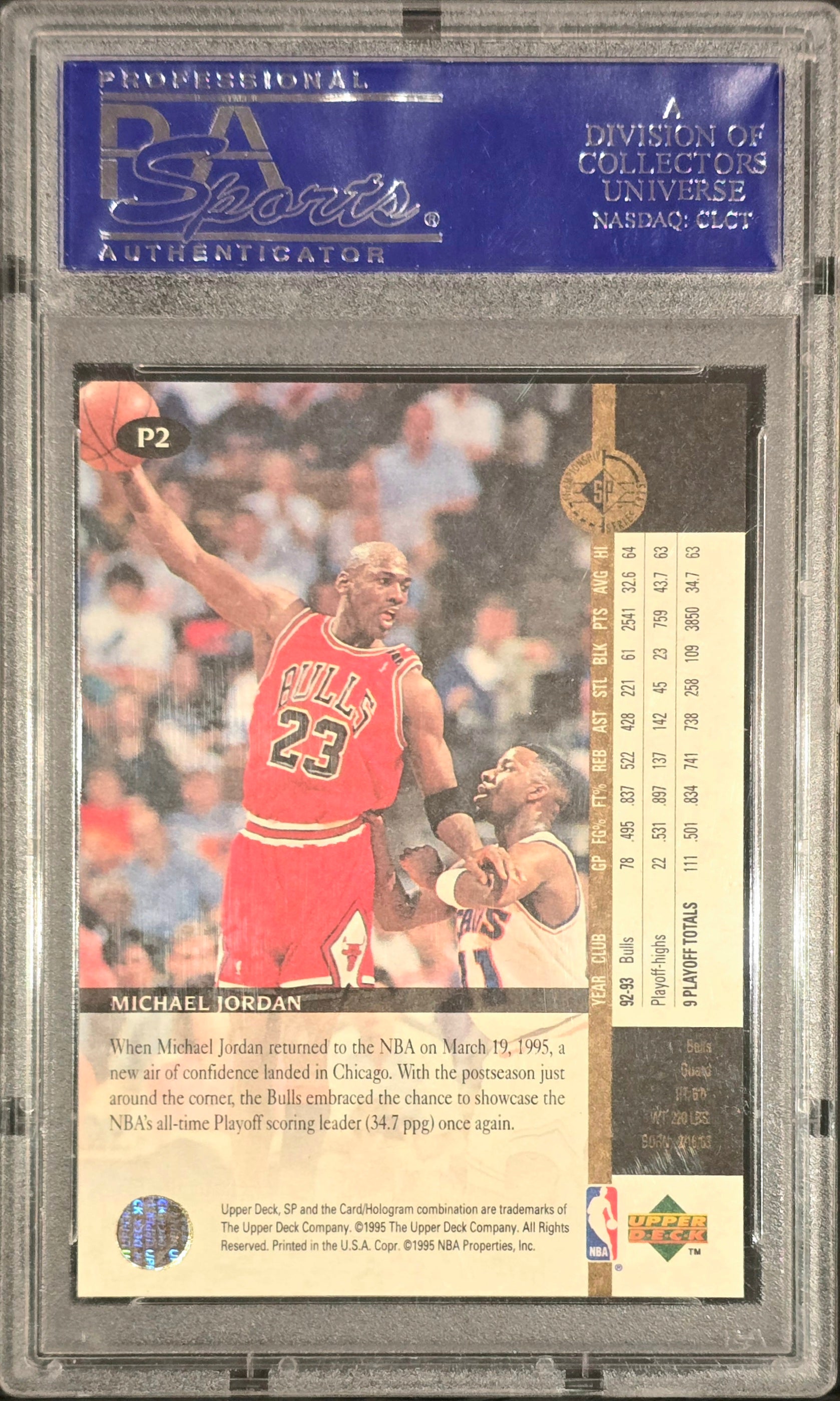 1994 SP Championship Playoff Heroes Michael Jordan #P2 PSA 10 Gem Mint