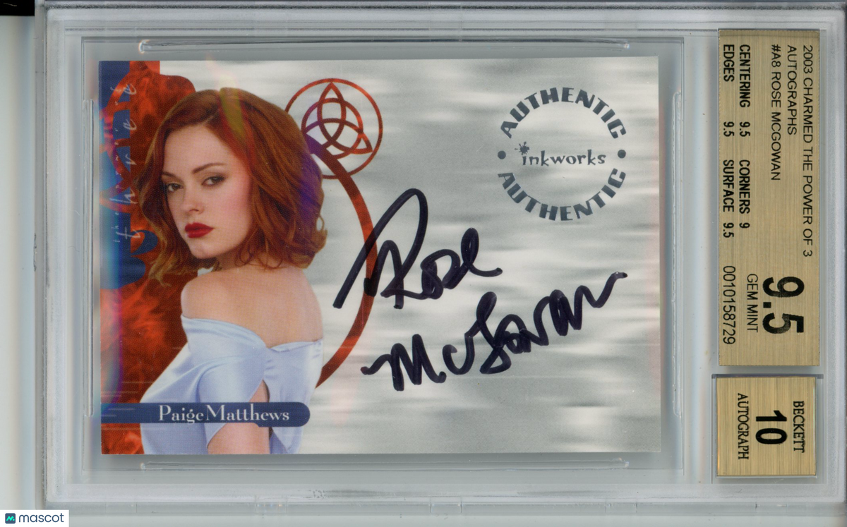 2003 Charmed Power of Three Autographs Rose McGowan #A8 BGS 9.5/10 Auto