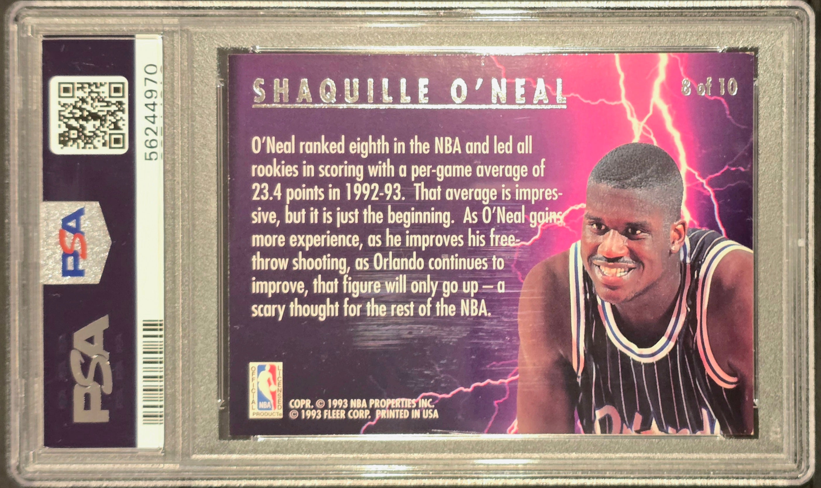 1993 Ultra Scoring Kings Shaquille O'Neal #8 PSA 8 Rare Insert SP