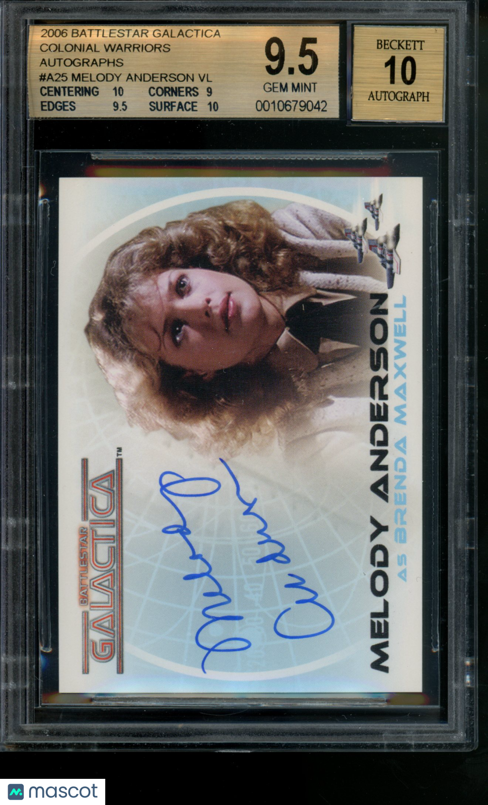 2006 Battlestar Galactica Col Warriors Autograph Melody Anderson BGS 9.5/10