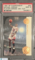 1994 SP Championship Playoff Heroes Michael Jordan #P2 Die Cut PSA 9 Mint