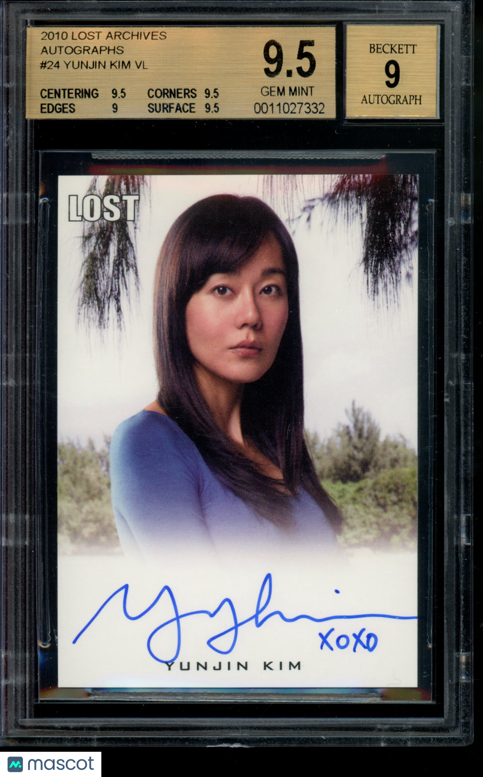 2010 Lost Archives Autograph Yunjin Kim Sun-Hwa Kwon Limited Auto BGS 9.5