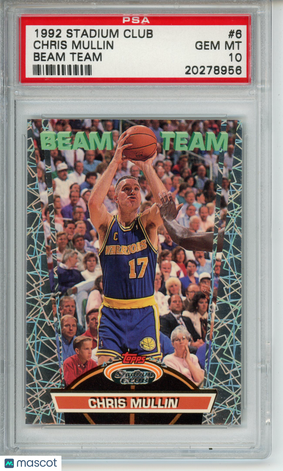 1992-93 Stadium Club Chris Mullin #6 Beam Team PSA 10 Gem Warriors HOF