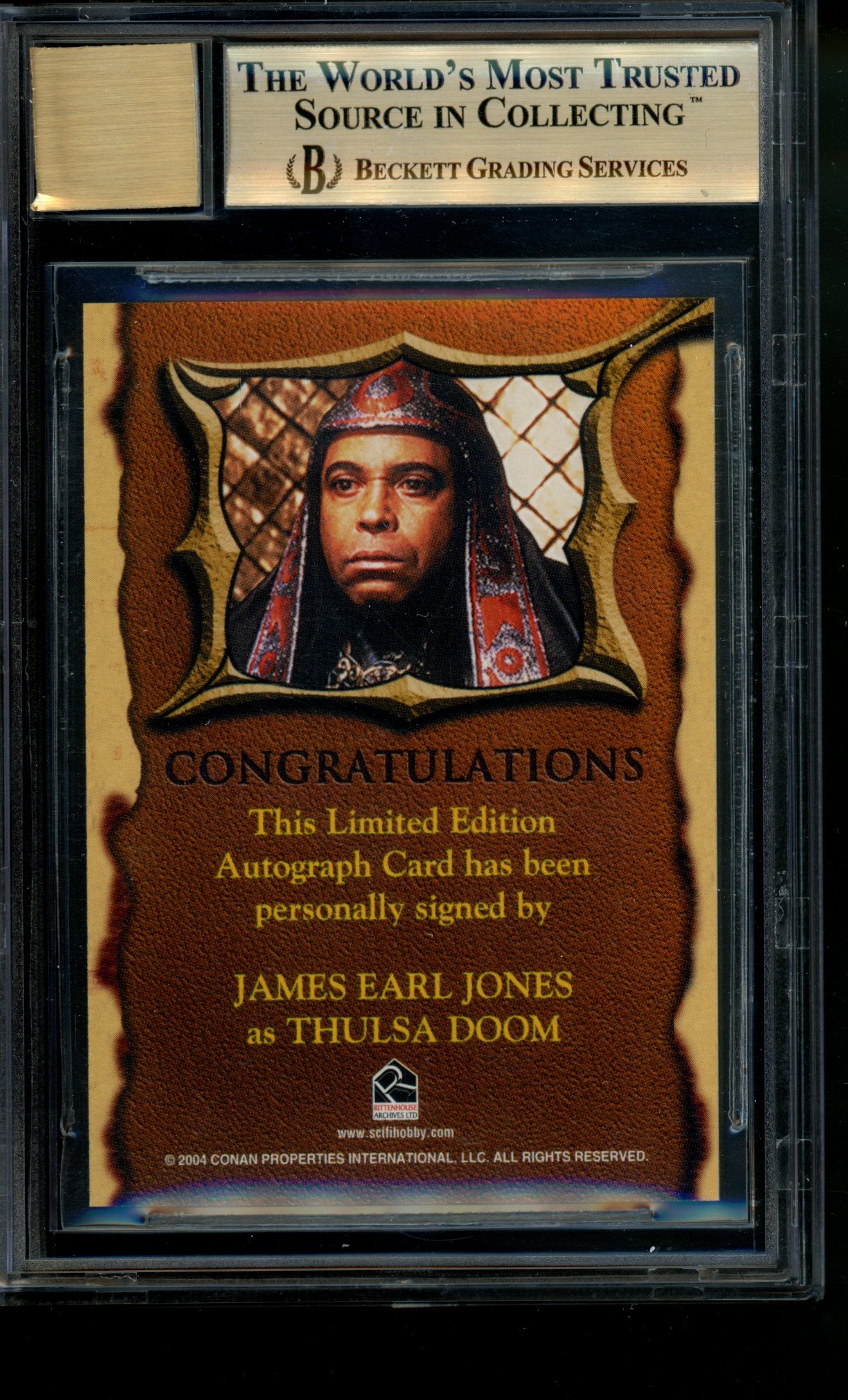 2009 Conan Movie Autograph James Earl Jones Doom Auto Limited Ed SP BGS 9.5/10