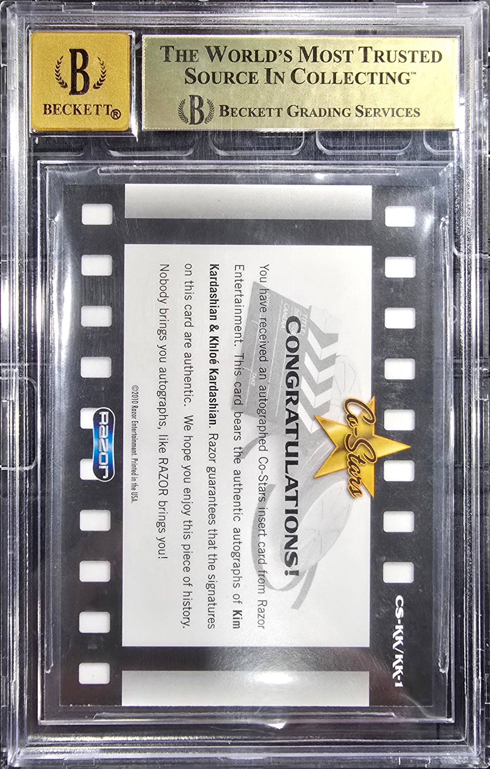 2010 Pop Century Stars Gold Khloe & Kim Kardashian Gold #/5 BGS 9.5/10 Auto